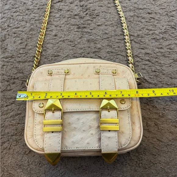 Rebecca Minkoff Ostrich Crossbody Bag Pink Peach $500 - Picture 6 of 9
